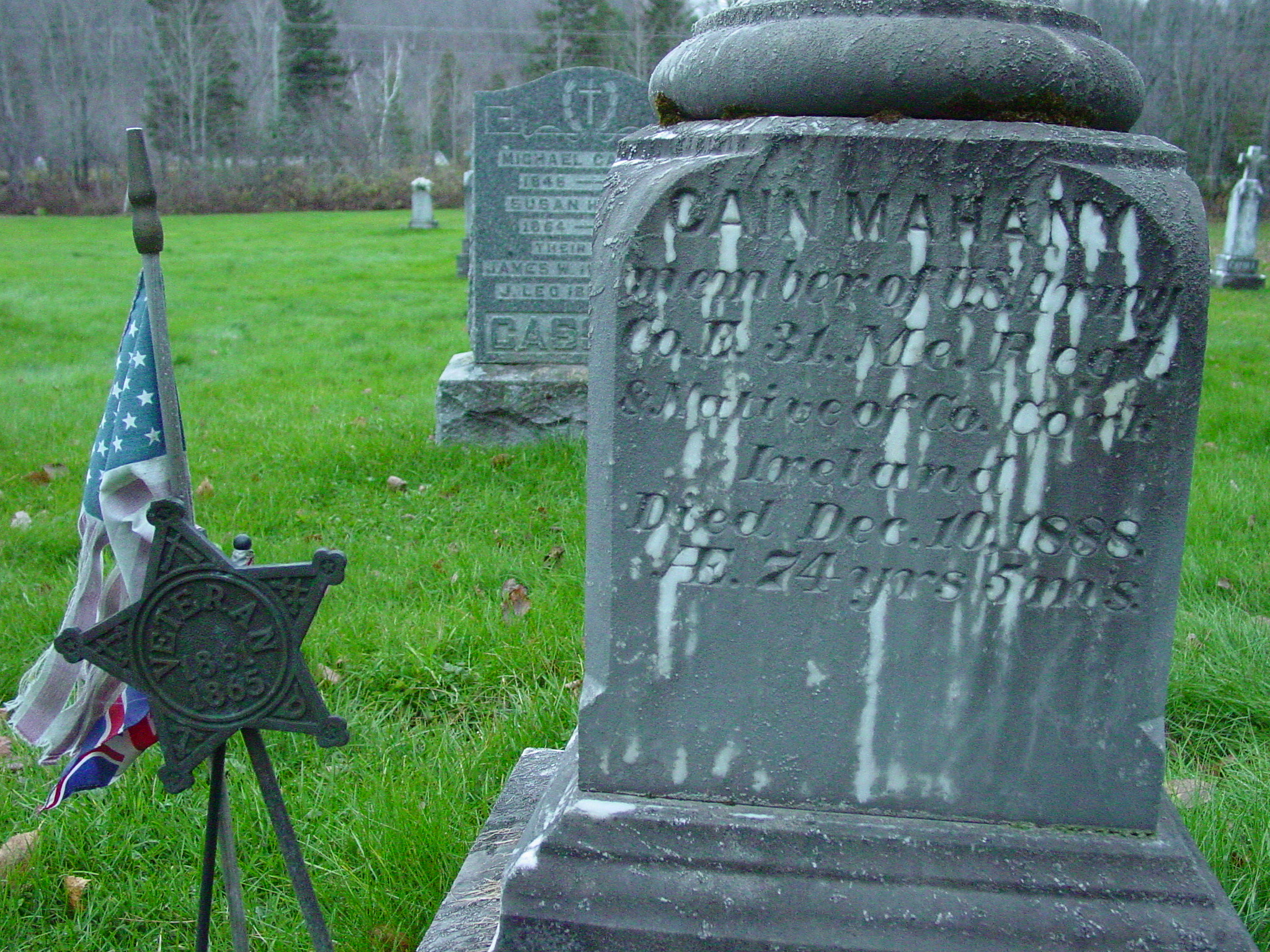 Photograph of Cain Mahany's gravestone