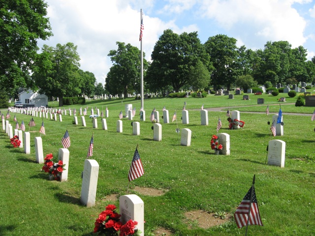 Fairmount-Presque-Isle Photo of military gravestones in Fairmount Cemetery, Presque Isle, Maine