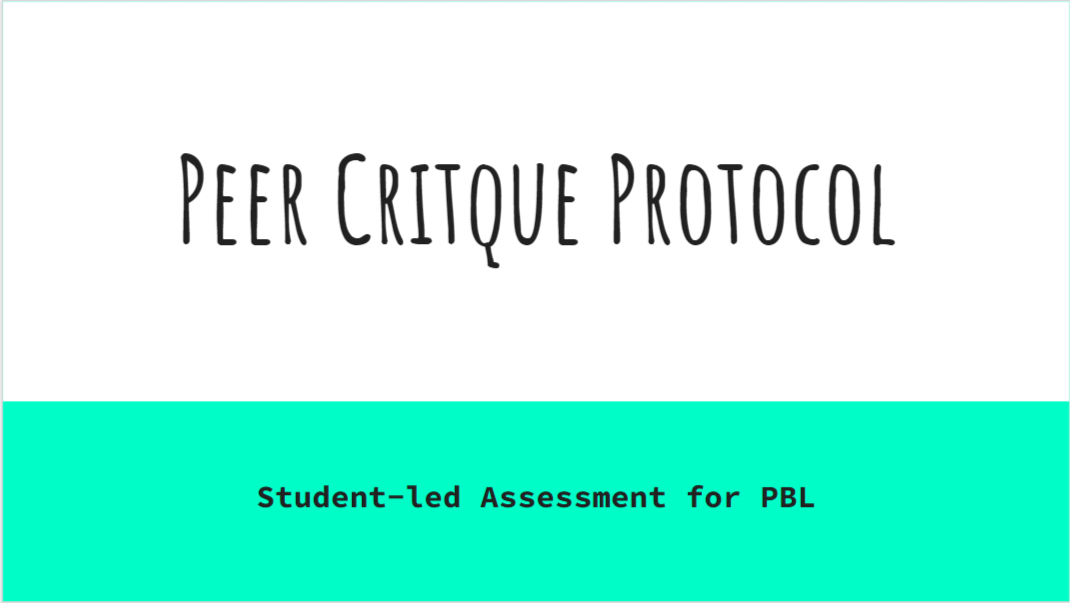 Peer Critique Protocol for PBL