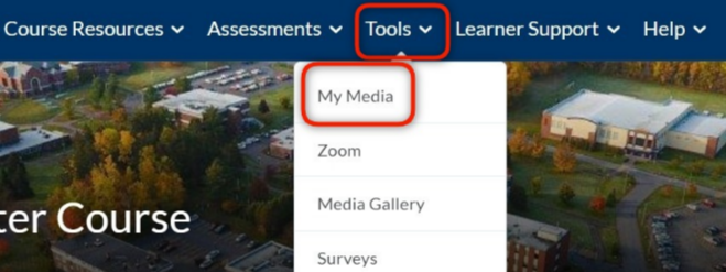 Access "My Media" from the Tools menu in the NavBar