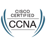 Cisco Certified CCNA, the logo for the Cisco Certified Networking Associate certification. 