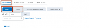 export grade center to grade and import back into grade book