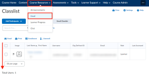 Access the Classlist from the Course Resources menu