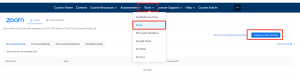 Create a Zoom from the Tools menu